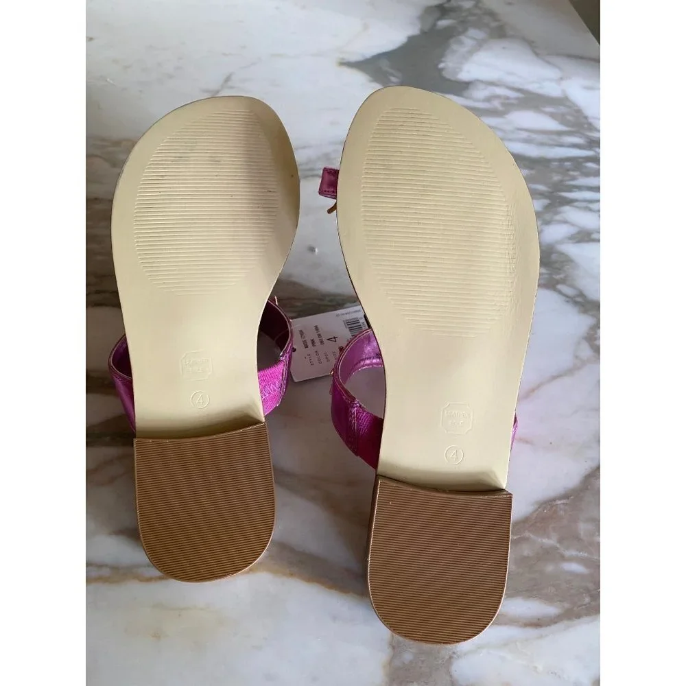 NWT Pink Miss Trish Sandals‎ Toe Strap Starfish Detail Girls Size 4